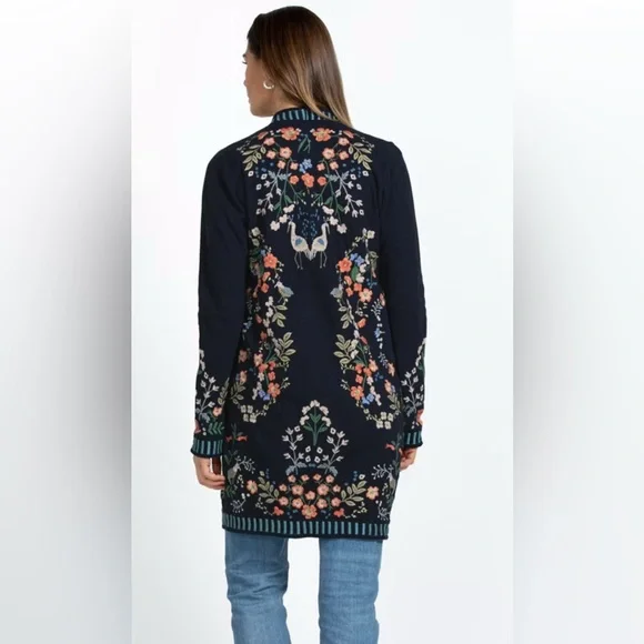 Johnny Was Navy Brooke Cardigan size M - Picture 2 of 8